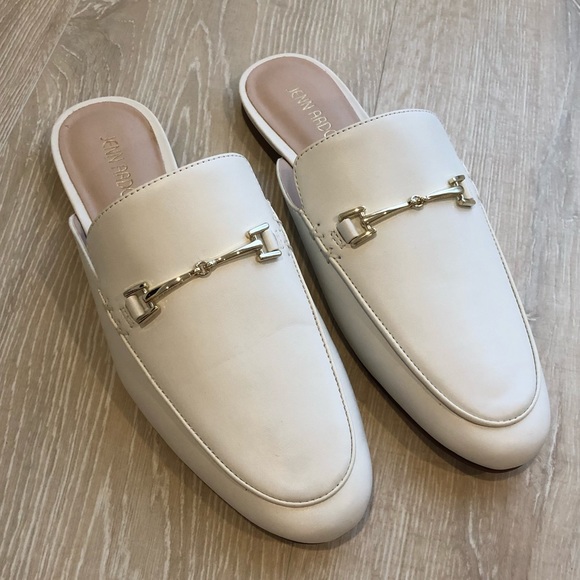 Jenn Ardor Shoes - White Mule Loafers